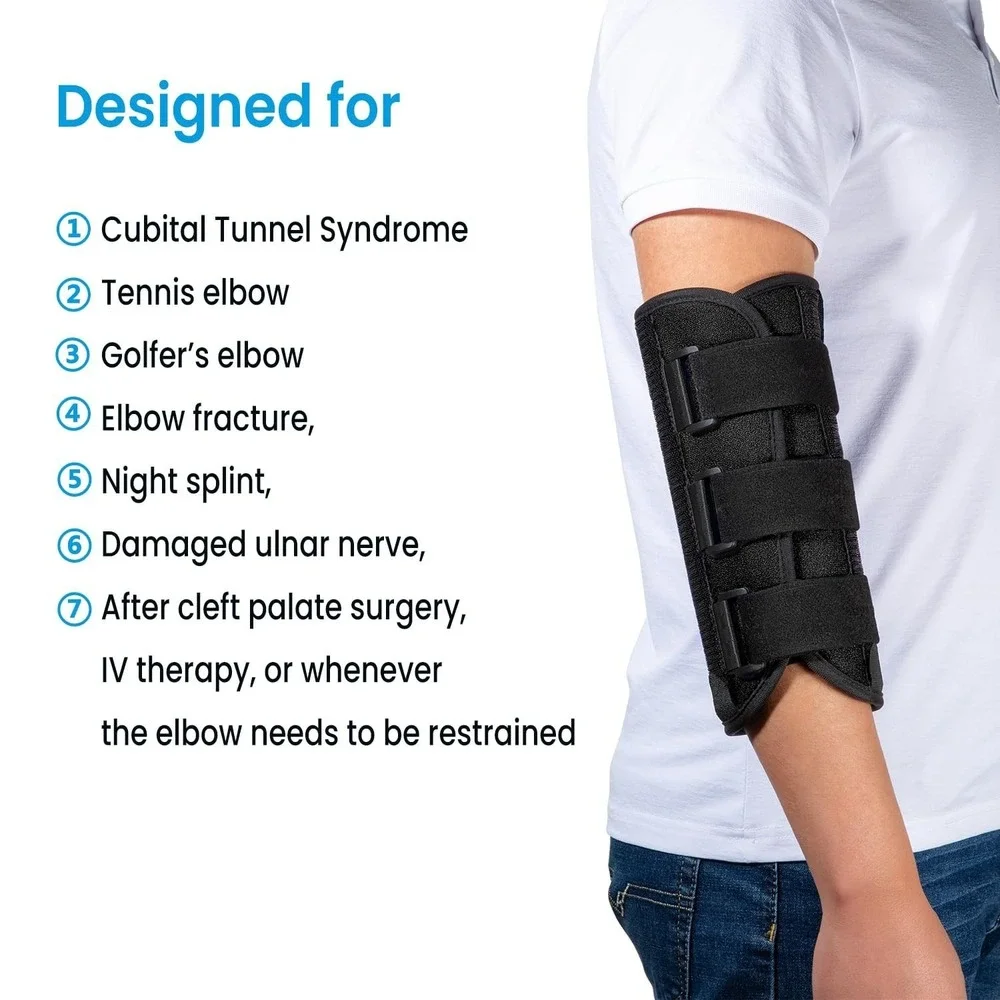 Sylong Elbow Brace for Ulnar Nerve Entrapment Cubital Tunnel Syndrome - Black Sm